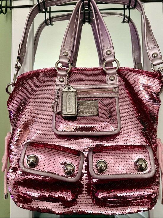 Coach Handbags - RARE AND PRISTINE!! 🩷 Coach Poppy Y2K Pink Sequin Spotlight Tote Bag